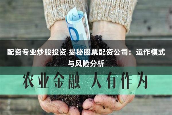 配资专业炒股投资 揭秘股票配资公司：运作模式与风险分析